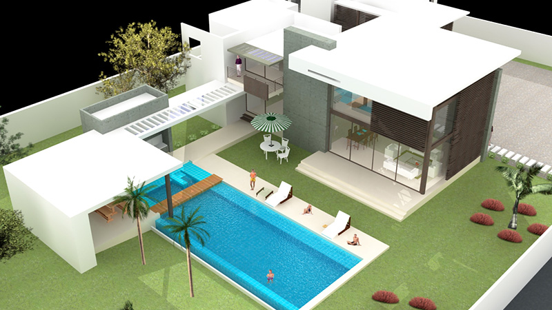 House Architectural Plans Pool